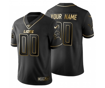 Detroit Lions Custom Men's Nike Black Golden Limited NFL 100 Jersey