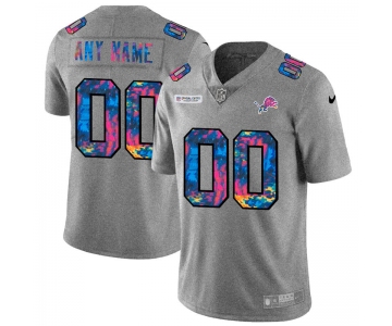 Detroit Lions Custom Men's Nike Multi-Color 2020 NFL Crucial Catch Vapor Untouchable Limited Jersey Greyheather