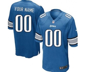 Men's Nike Detroit Lions Customized Light Blue Game Jersey