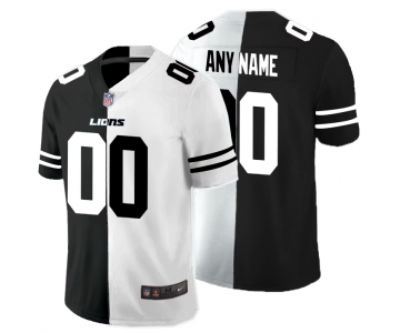 Nike Detroit Lions Customized Black And White Split Vapor Untouchable Limited Jersey