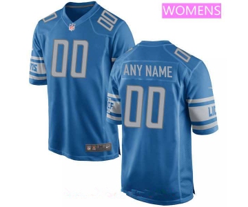 Women's Detroit Lions Nike Blue Custom Team Color Game Jersey