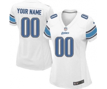 Women's Nike Detroit Lions Customized White Game Jersey