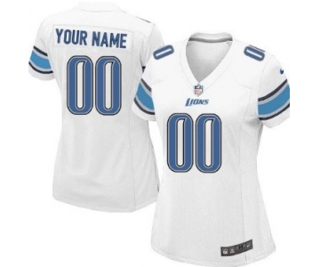 Women's Nike Detroit Lions Customized White Limited Jersey