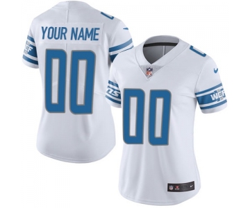 Women's Nike Detroit Lions Road White Customized Vapor Untouchable Player Limited Jersey