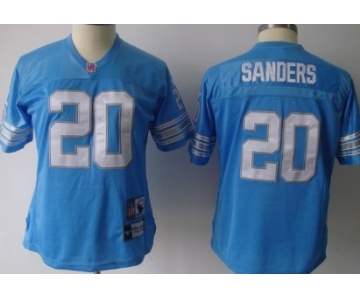 Detroit Lions #20 Barry Sanders Light Blue Womens Jersey