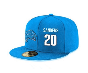 Detroit Lions #20 Barry Sanders Snapback Cap NFL Player Light Blue with White Number Stitched Hat