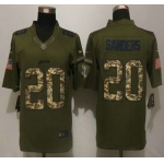 Men's Detroit Lions #20 Barry Sanders Green Salute to Service 2015 NFL Nike Limited Jersey