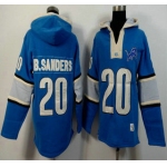 Men's Detroit Lions #20 Barry Sanders Light Blue Team Color 2015 NFL Hoody