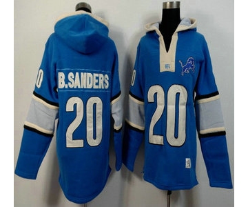 Men's Detroit Lions #20 Barry Sanders Light Blue Team Color 2015 NFL Hoody