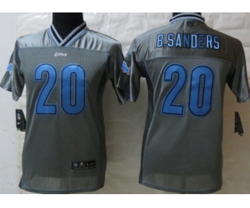 Nike Detroit Lions #20 Barry Sanders 2013 Gray Vapor Kids Jersey