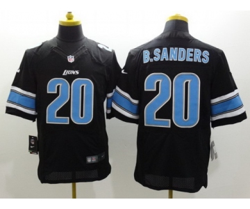 Nike Detroit Lions #20 Barry Sanders Black Elite Jersey
