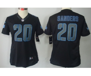 Nike Detroit Lions #20 Barry Sanders Black Impact Limited Womens Jersey