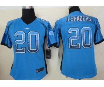 Nike Detroit Lions #20 Barry Sanders Drift Fashion Blue Womens Jersey