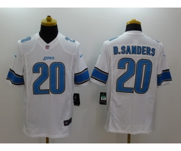 Nike Detroit Lions #20 Barry Sanders White Limited Jersey