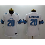 Nike Detroit Lions #20 Barry Sanders White Limited Kids Jersey