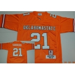 Oklahoma State Cowboys #21 Barry Sanders Orange Throwback Jersey