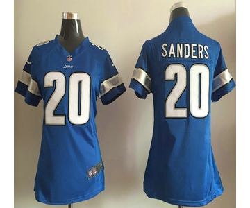 Women's Detroit Lions #20 Barry Sanders Nike Light Blue Game Jersey