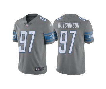 Men's Detroit Lions #97 Aidan Hutchinson Gray Vapor Untouchable Limited Stitched Jersey