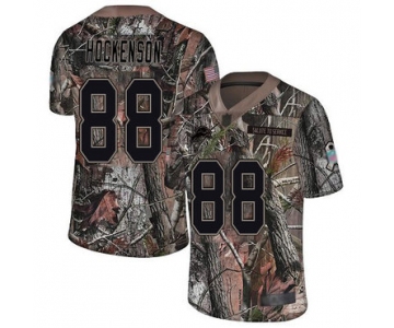 Lions #88 T.J. Hockenson Camo Youth Stitched Football Limited Rush Realtree Jersey
