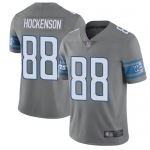 Lions #88 T.J. Hockenson Gray Youth Stitched Football Limited Rush Jersey