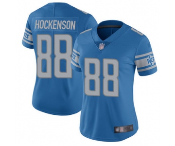 Lions #88 T.J. Hockenson Light Blue Team Color Women's Stitched Football Vapor Untouchable Limited Jersey