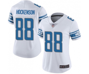 Lions #88 T.J. Hockenson White Women's Stitched Football Vapor Untouchable Limited Jersey