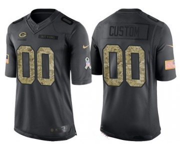 Men's Green Bay Packers Custom Anthracite Camo 2016 Salute To Service Veterans Day NFL Nike Limited Jersey