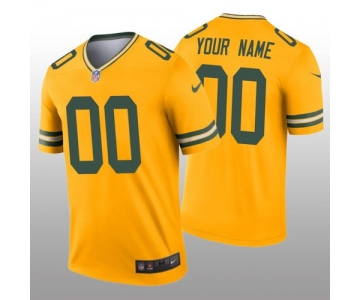 Men's Green Bay Packers Custom Gold Inverted Legend Jersey