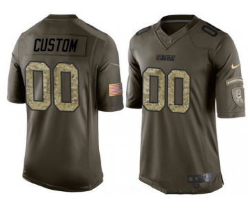 Men's Green Bay Packers Custom Olive Camo Salute To Service Veterans Day NFL Nike Limited Jersey