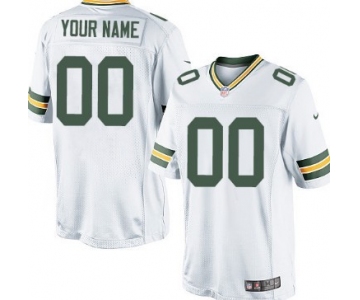 Men's Nike Green Bay Packers Customized White Limited Jersey