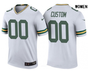 Women's Green Bay Packers White Custom Color Rush Legend NFL Nike Limited Jersey