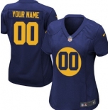 Women's Nike Green Bay Packers Customized Navy Blue Limited Jersey