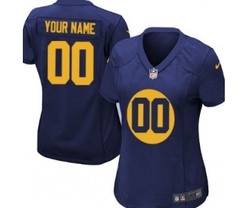 Women's Nike Green Bay Packers Customized Navy Blue Limited Jersey