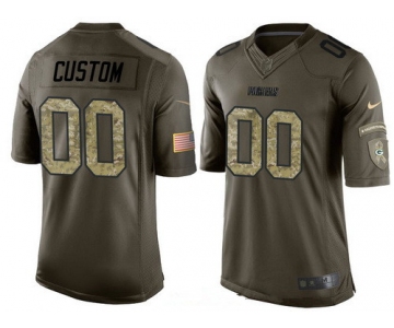 Youth Green Bay Packers Custom Olive Camo Salute To Service Veterans Day NFL Nike Limited Jersey