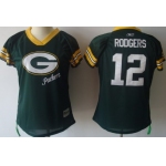 Green Bay Packers #12 Aaron Rodgers 2011 Green Womens Field Flirt Fashion Jersey