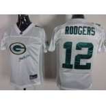 Green Bay Packers #12 Aaron Rodgers 2011 White Stitched Womens Jersey