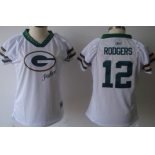 Green Bay Packers #12 Aaron Rodgers 2011 White Womens Field Flirt Fashion Jersey