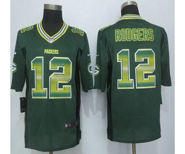 Green Bay Packers #12 Aaron Rodgers Green Strobe 2015 NFL Nike Fashion Jersey