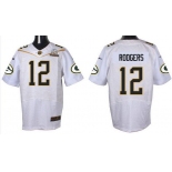 Men's Green Bay Packers #12 Aaron Rodgers White 2016 Pro Bowl Nike Elite Jersey