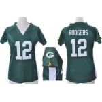 Nike Green Bay Packers #12 Aaron Rodgers 2012 Green Womens Draft Him II Top Jersey