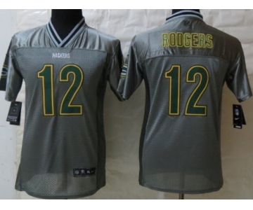 Nike Green Bay Packers #12 Aaron Rodgers 2013 Gray Vapor Kids Jersey