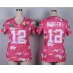 Nike Green Bay Packers #12 Aaron Rodgers 2014 Salute to Service Pink Camo Womens Jersey