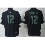 Nike Green Bay Packers #12 Aaron Rodgers Black Impact Limited Jersey
