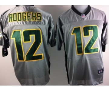 Nike Green Bay Packers #12 Aaron Rodgers Gray Shadow Elite Jersey