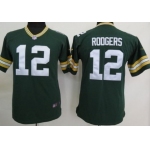 Nike Green Bay Packers #12 Aaron Rodgers Green Game Kids Jersey