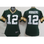 Nike Green Bay Packers #12 Aaron Rodgers Green Game Womens Jersey