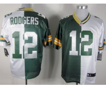 Nike Green Bay Packers #12 Aaron Rodgers Green/White Two Tone Elite Jersey