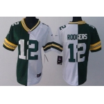 Nike Green Bay Packers #12 Aaron Rodgers Green/White Two Tone Womens Jersey