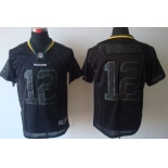 Nike Green Bay Packers #12 Aaron Rodgers Lights Out Black Elite Jersey