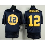 Nike Green Bay Packers #12 Aaron Rodgers Navy Blue Elite Jersey